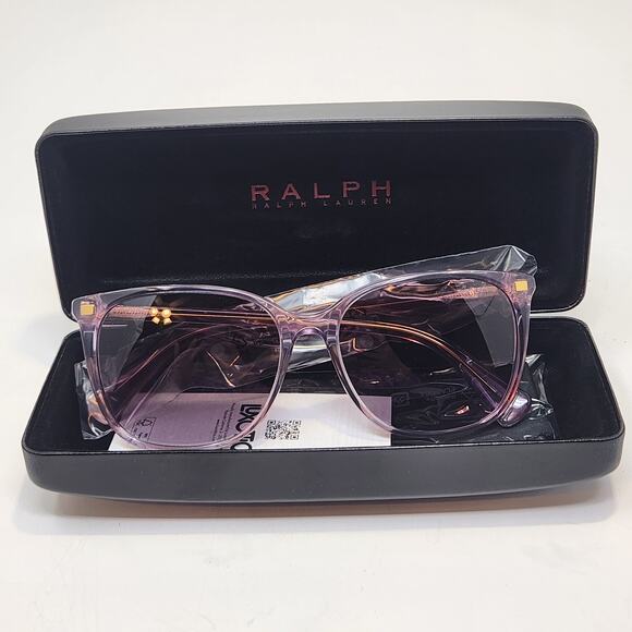 RALPH Ralph Lauren Shiny Striped Purple Sunglasses RA5293 Polarized Acetate New